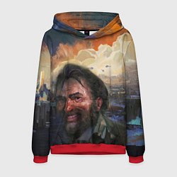 Толстовка-худи мужская Disco Elysium Harrier Du Bois, цвет: 3D-красный