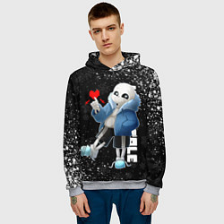 Толстовка-худи мужская НОВОГОДНИЙ САНС UNDERTALE НОВЫЙ ГОД, цвет: 3D-меланж — фото 2