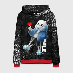 Толстовка-худи мужская НОВОГОДНИЙ САНС UNDERTALE НОВЫЙ ГОД, цвет: 3D-красный