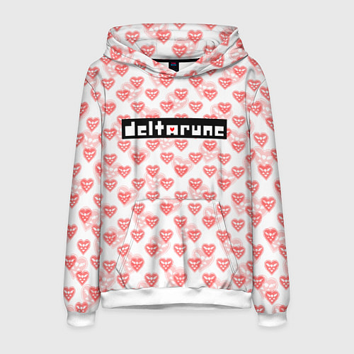Мужская толстовка DELTARUNE PATTERN LOGO / 3D-Белый – фото 1