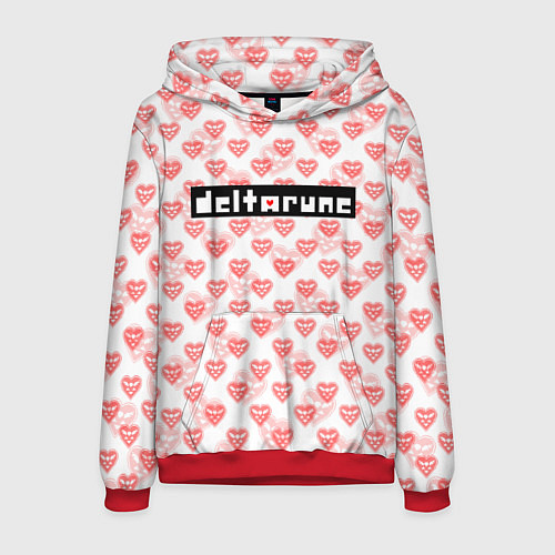 Мужская толстовка DELTARUNE PATTERN LOGO / 3D-Красный – фото 1