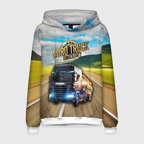 Мужская толстовка Euro Truck Simulator / 3D-Белый – фото 1