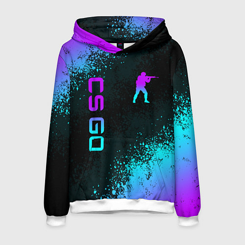 Мужская толстовка CS GO NEON SYMBOL STYLE SKIN КС ГО НЕОН / 3D-Белый – фото 1