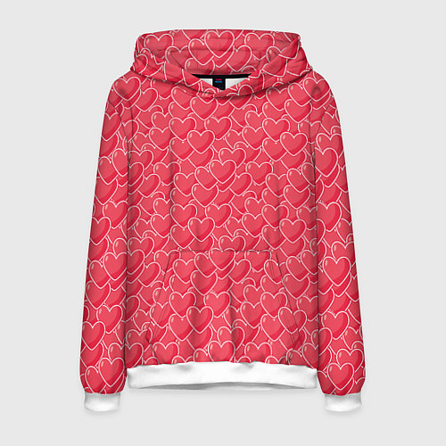 Мужская толстовка Моя Любовь сердечки / 3D-Белый – фото 1