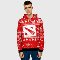 Толстовка-худи мужская НОВОГОДНИЙ СВИТЕР ДОТА 2 НОВЫЙ ГОД 2022, цвет: 3D-черный — фото 2