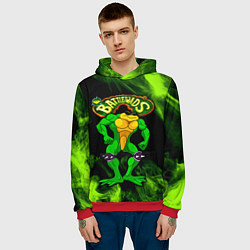 Толстовка-худи мужская Battletoads Rash, цвет: 3D-красный — фото 2