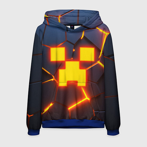 Мужская толстовка ОГНЕННЫЙ КРИПЕР 3D ПЛИТЫ FIRE CREEPER / 3D-Синий – фото 1