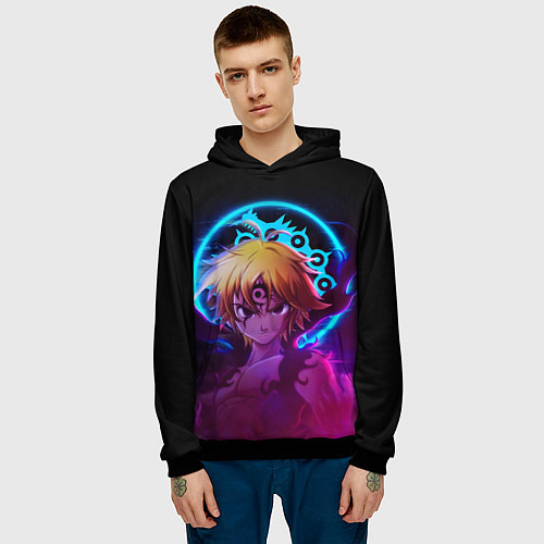 Мужская толстовка MELIODAS 7 DAEDLY SINS МЕЛИОДАС / 3D-Черный – фото 3