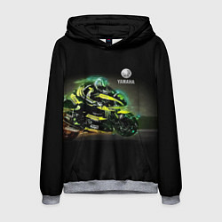 Толстовка-худи мужская YAMAHA - famous racing team!, цвет: 3D-меланж