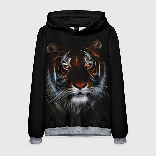 Мужская толстовка Тигр в Темноте Глаза Зверя / 3D-Меланж – фото 1