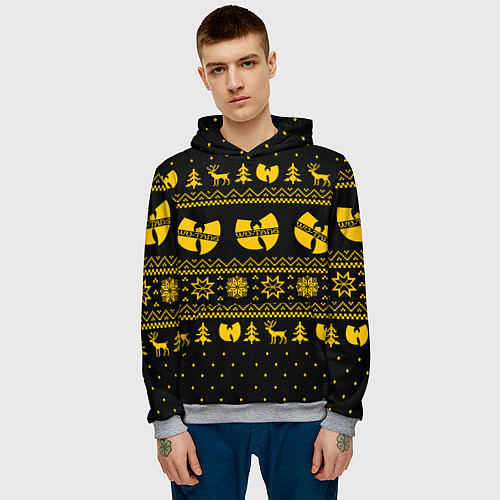 Мужская толстовка НОВОГОДНИЙ СВИТЕР WU TANG CLAN / 3D-Меланж – фото 3
