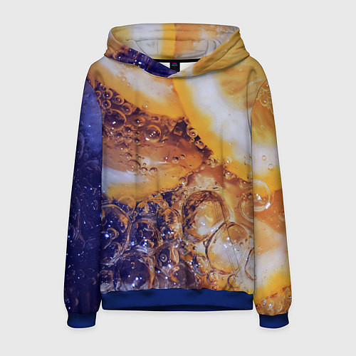 Мужская толстовка Макро-Апельсинка / 3D-Синий – фото 1