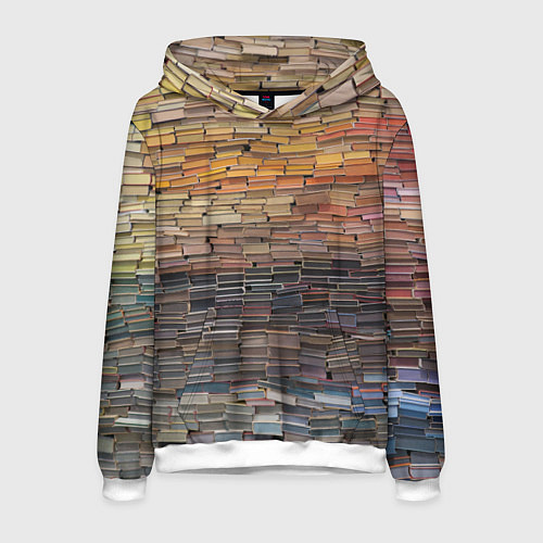 Мужская толстовка Книжные кирпичики знаний / 3D-Белый – фото 1