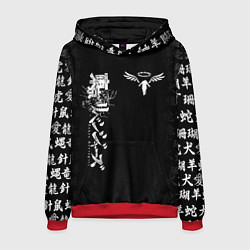 Толстовка-худи мужская TOKYO REVENGERS WALHALLA TEAM WHITE, цвет: 3D-красный