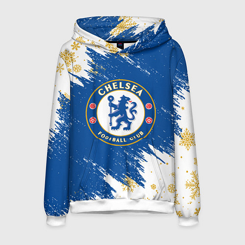 Мужская толстовка НОВОГОДНИЙ ЧЕЛСИ, CHELSEA НОВЫЙ ГОД / 3D-Белый – фото 1