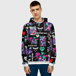 Толстовка-худи мужская DELTARUNE PATTERN ART ГЕРОИ ДЕЛЬТАРУН, цвет: 3D-белый — фото 2