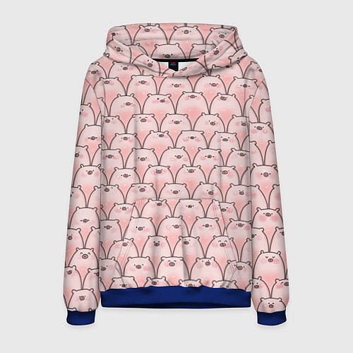 Мужская толстовка Пухлые хрюни / 3D-Синий – фото 1