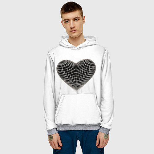 Мужская толстовка HEART PRINT / 3D-Меланж – фото 3