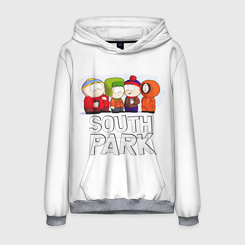 Мужская толстовка South Park - Южный парк Кенни, Кайл, Стэн и Эрик / 3D-Меланж – фото 1