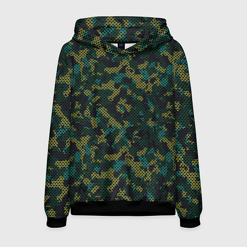 Мужская толстовка Модный камуфляж с холстовой сеткой / 3D-Черный – фото 1