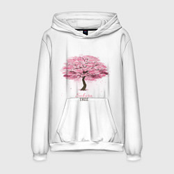 Толстовка-худи мужская Sakura Tree, цвет: 3D-белый
