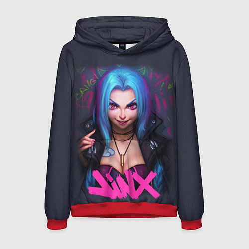 Мужская толстовка League Of Legends ARCANE JINX / 3D-Красный – фото 1