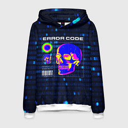 Толстовка-худи мужская Error code: Hacker Хакер программист, цвет: 3D-белый