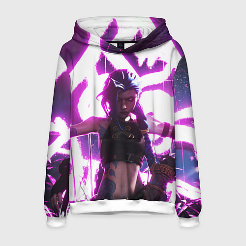 Мужская толстовка Arcane League Of Legends JINX NEON / 3D-Белый – фото 1