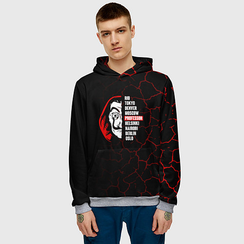 Мужская толстовка La Casa de Papel трещины / 3D-Меланж – фото 3