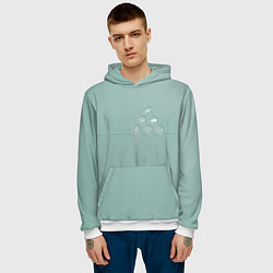 Толстовка-худи мужская На службе здоровья, цвет: 3D-белый — фото 2