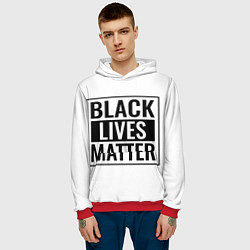 Толстовка-худи мужская Black Lives Matters, цвет: 3D-красный — фото 2