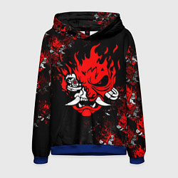 Толстовка-худи мужская SAMURAI CYBERPUNK 2077 LOGO, цвет: 3D-синий