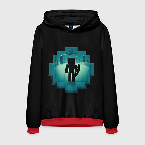 Мужская толстовка Выход из пещеры / 3D-Красный – фото 1