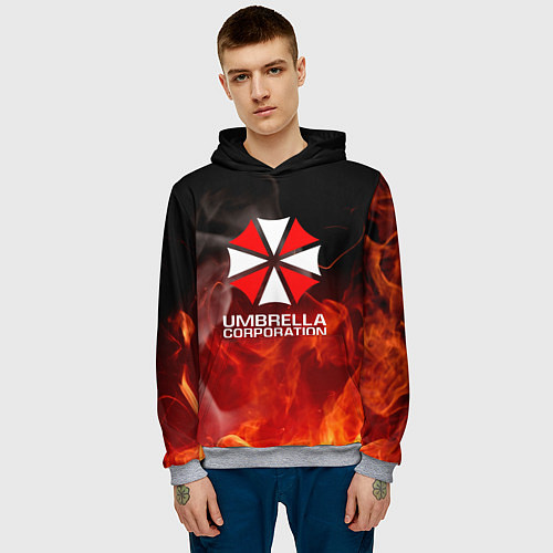Мужская толстовка Umbrella Corporation пламя / 3D-Меланж – фото 3