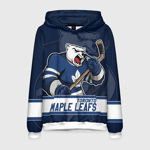 Мужская толстовка Торонто Мейпл Лифс, Toronto Maple Leafs Маскот / 3D-Белый – фото 1