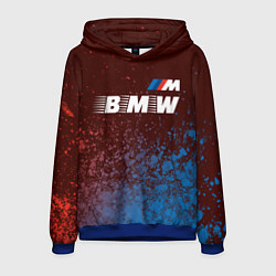 Толстовка-худи мужская БМВ BMW - Краски, цвет: 3D-синий