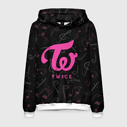 Толстовка-худи мужская Twice с музыкальным фоном, цвет: 3D-белый