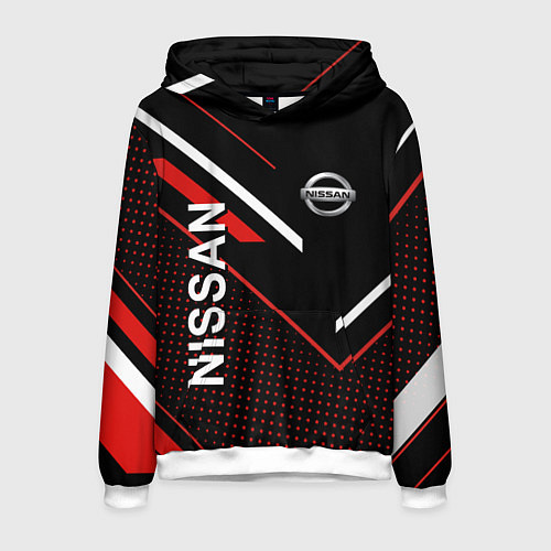 Мужская толстовка NISSAN, НИССАН ГЕОМЕТРИЯ / 3D-Белый – фото 1