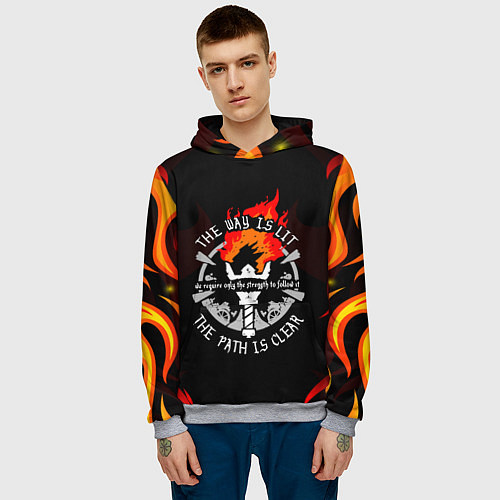 Мужская толстовка DARKEST DUNGEON FIRE ФАКЕЛ / 3D-Меланж – фото 3