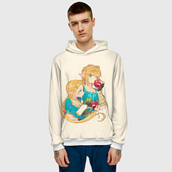 Толстовка-худи мужская Линк и Зельда с яблоками, цвет: 3D-белый — фото 2
