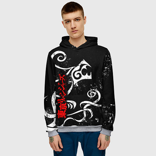 Мужская толстовка DRAKEN TATTOO WHITE ТОСВА / 3D-Меланж – фото 3