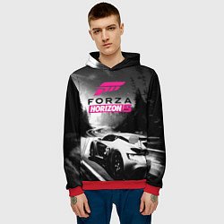 Толстовка-худи мужская Forza Horizon 5 - night race, цвет: 3D-красный — фото 2
