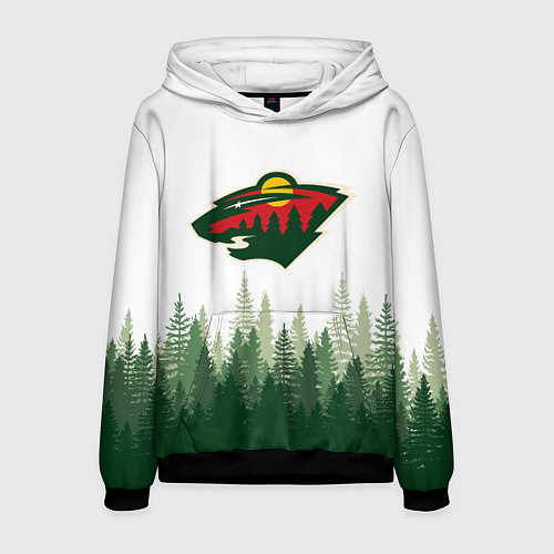 Мужская толстовка Minnesota Wild, Миннесота Уайлд Лес / 3D-Черный – фото 1