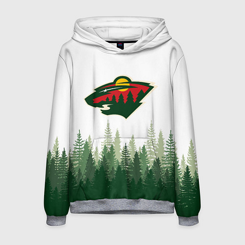 Мужская толстовка Minnesota Wild, Миннесота Уайлд Лес / 3D-Меланж – фото 1