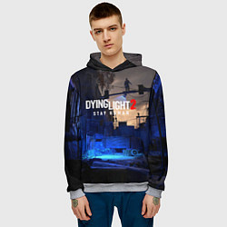 Толстовка-худи мужская Dyng Light 2: Stay Human - Приближается ночь, цвет: 3D-меланж — фото 2