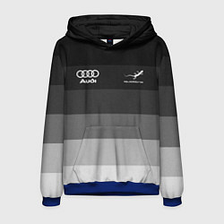 Толстовка-худи мужская Audi, Ауди Серый градиент, цвет: 3D-синий