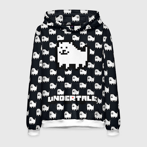Мужская толстовка UNDERTALE DOG AND LOGO УНДЕРТАЛЕ / 3D-Белый – фото 1