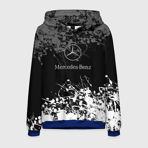 Мужская толстовка Mercedes-Benz Брызги красок / 3D-Синий – фото 1