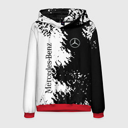 Толстовка-худи мужская Mercedes-Benz: Black & White, цвет: 3D-красный
