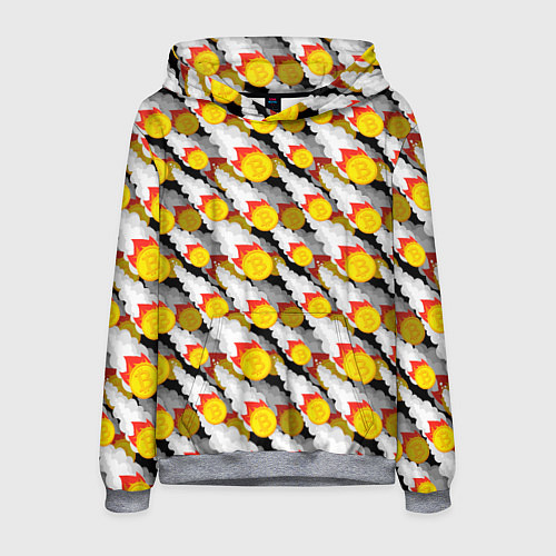 Мужская толстовка Падение Биткоина / 3D-Меланж – фото 1